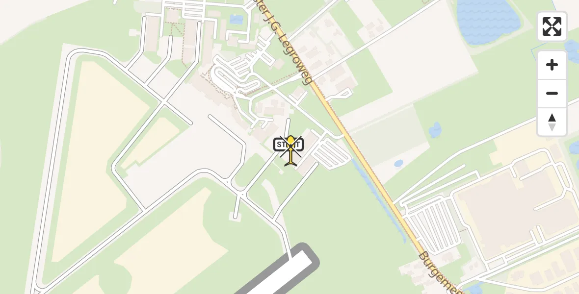 Routekaart van de vlucht: Ambulancehelikopter naar Groningen Airport Eelde, Machlaan