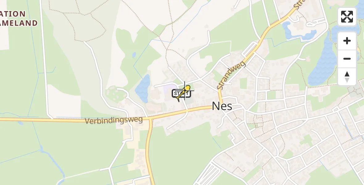 Routekaart van de vlucht: Ambulancehelikopter naar Nes, Schoolstraat