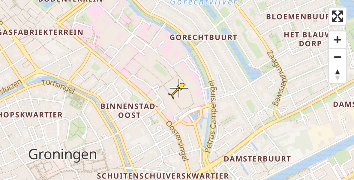 Routekaart van de vlucht: Lifeliner 4 naar Universitair Medisch Centrum Groningen