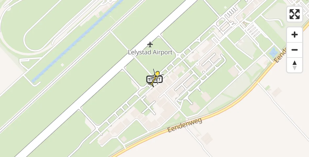 Routekaart van de vlucht: Lifeliner 2 naar Lelystad Airport, Emoeweg