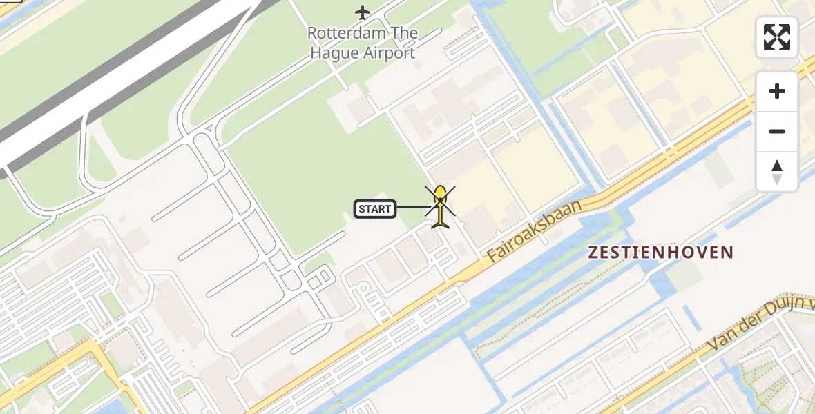 Routekaart van de vlucht: Lifeliner 2 naar Rotterdam The Hague Airport, Brandenburgbaan