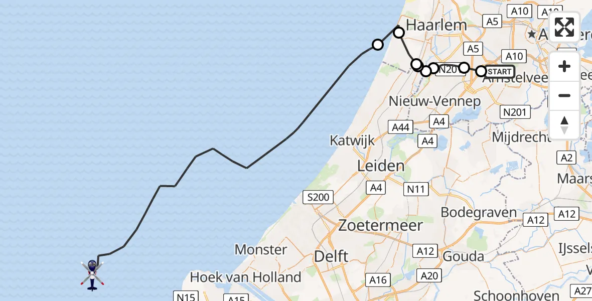 Vluchtroute Politiehelikopter Schiphol - , 25 juli 2025, 13:17
