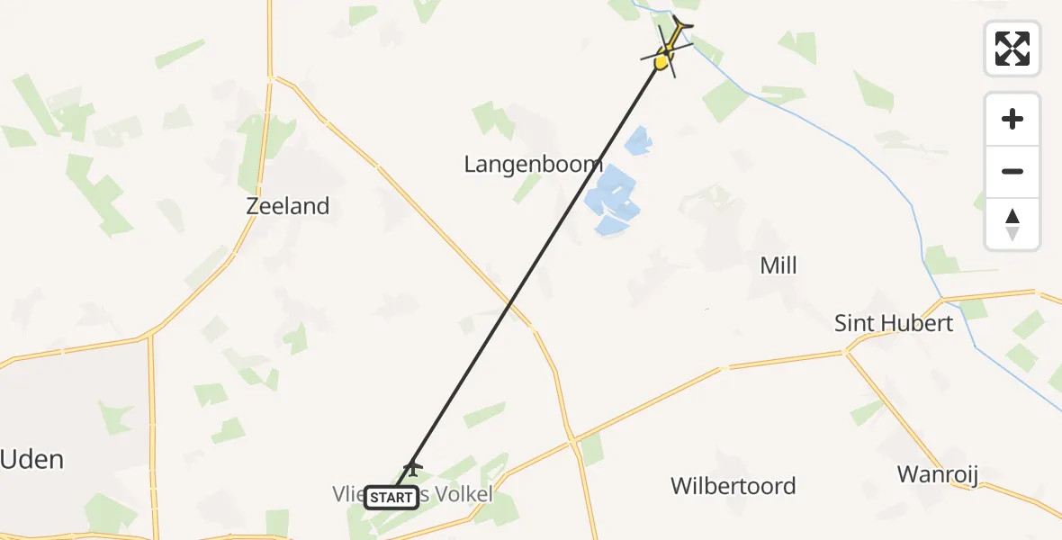 Routekaart van de vlucht: Lifeliner 3 naar Langenboom, Kammerbergweg