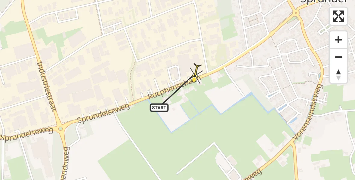 Routekaart van de vlucht: Lifeliner 3 naar Sprundel, Rucphensebaan