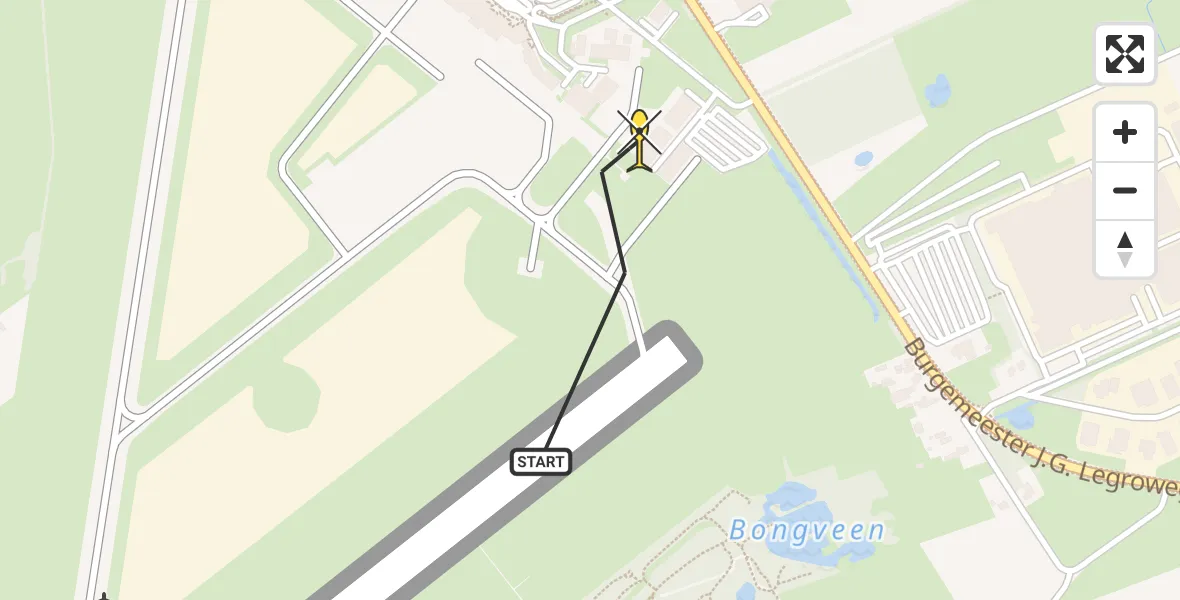 Routekaart van de vlucht: Lifeliner 4 naar Groningen Airport Eelde, Machlaan