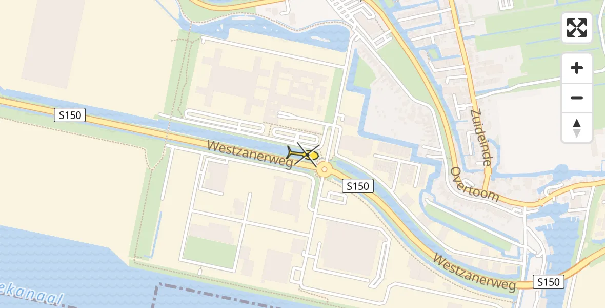 Routekaart van de vlucht: Lifeliner 1 naar Westzaan