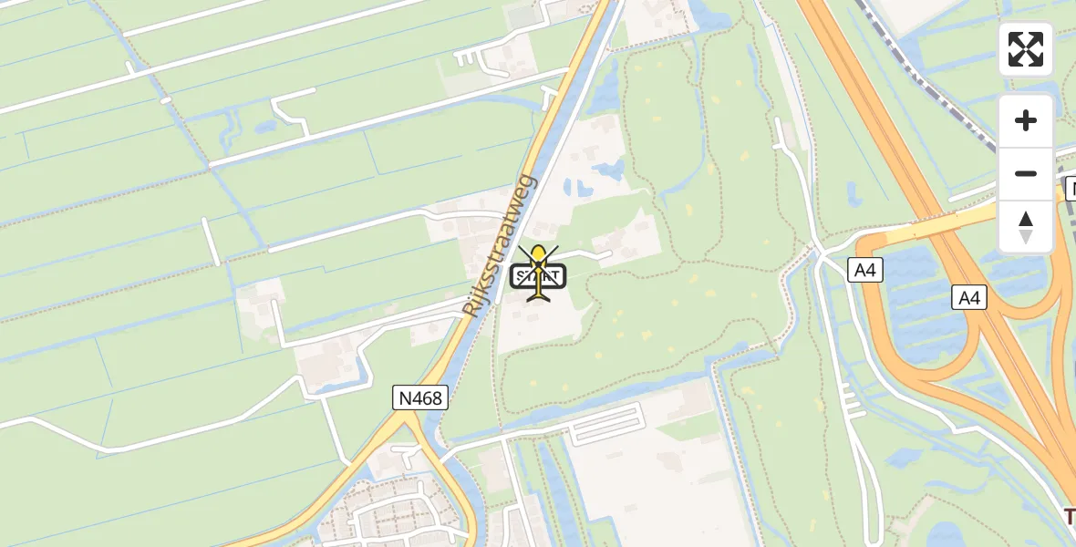 Routekaart van de vlucht: Lifeliner 2 naar Schipluiden, Tramkade