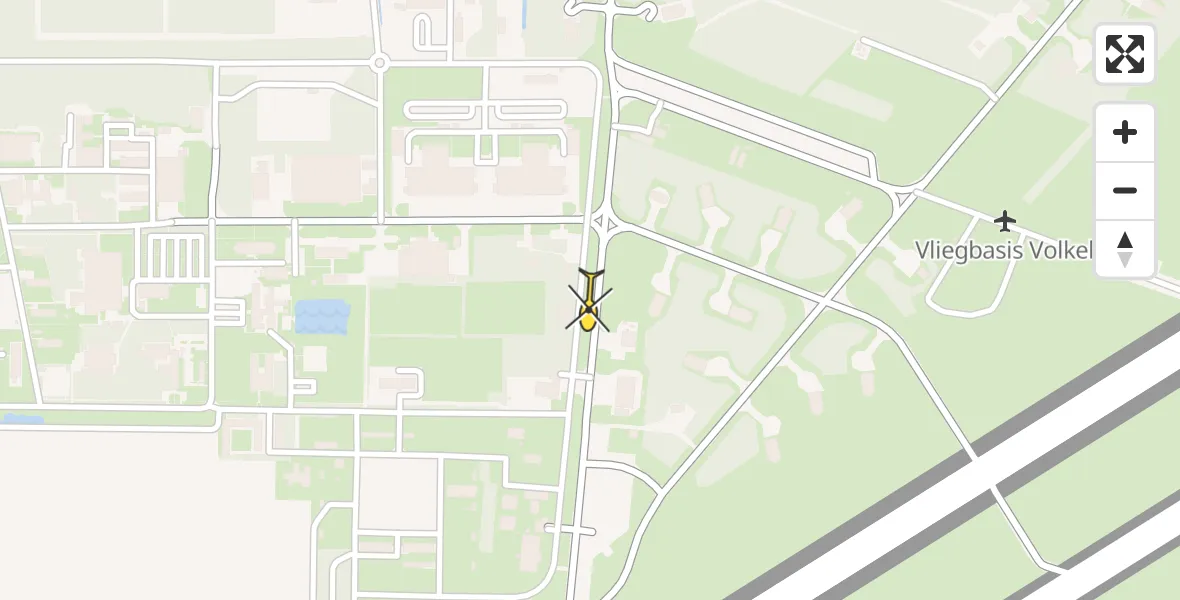 Routekaart van de vlucht: Lifeliner 3 naar Vliegbasis Volkel