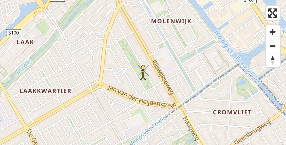 Routekaart van de vlucht: Lifeliner 2 naar Den Haag