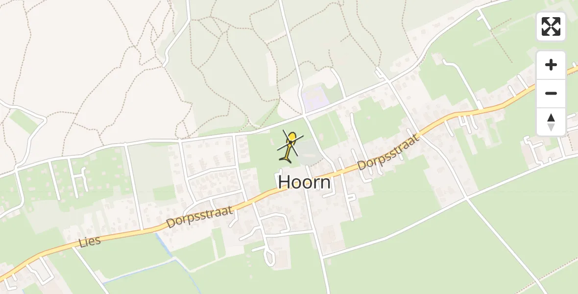 Vluchtroute Ambulancehelikopter van Hoorn naar Hoorn