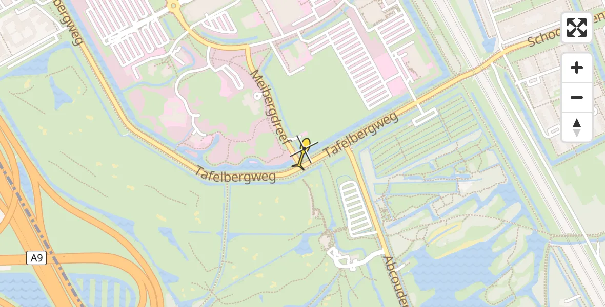 Routekaart van de vlucht: Lifeliner 2 naar Academisch Medisch Centrum (AMC)