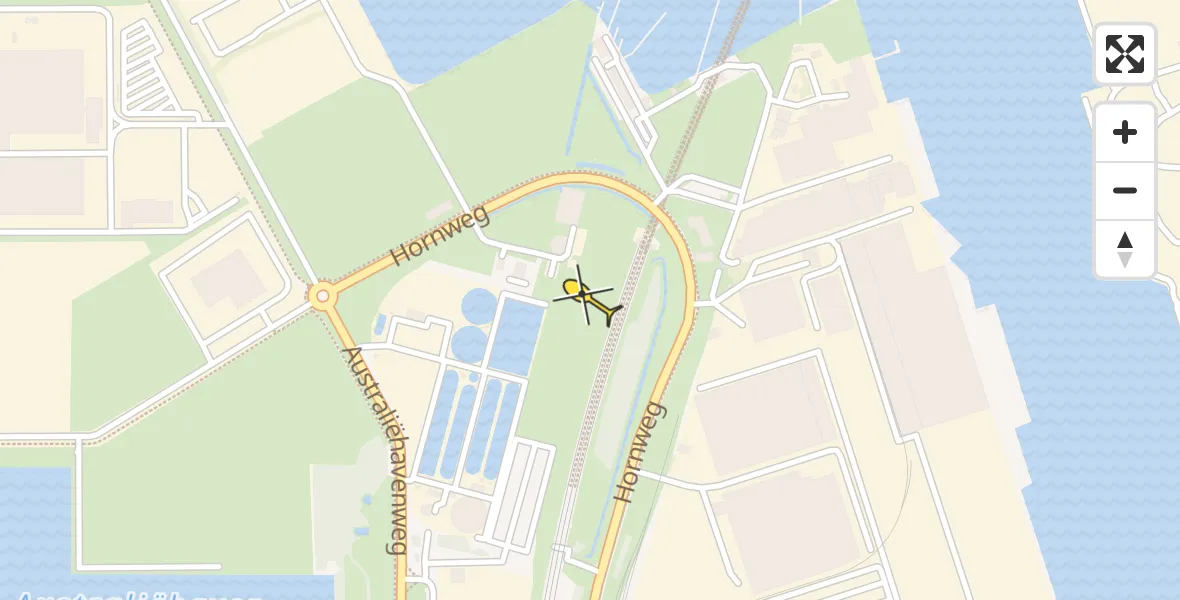 Routekaart van de vlucht: Lifeliner 1 naar Amsterdam Heliport