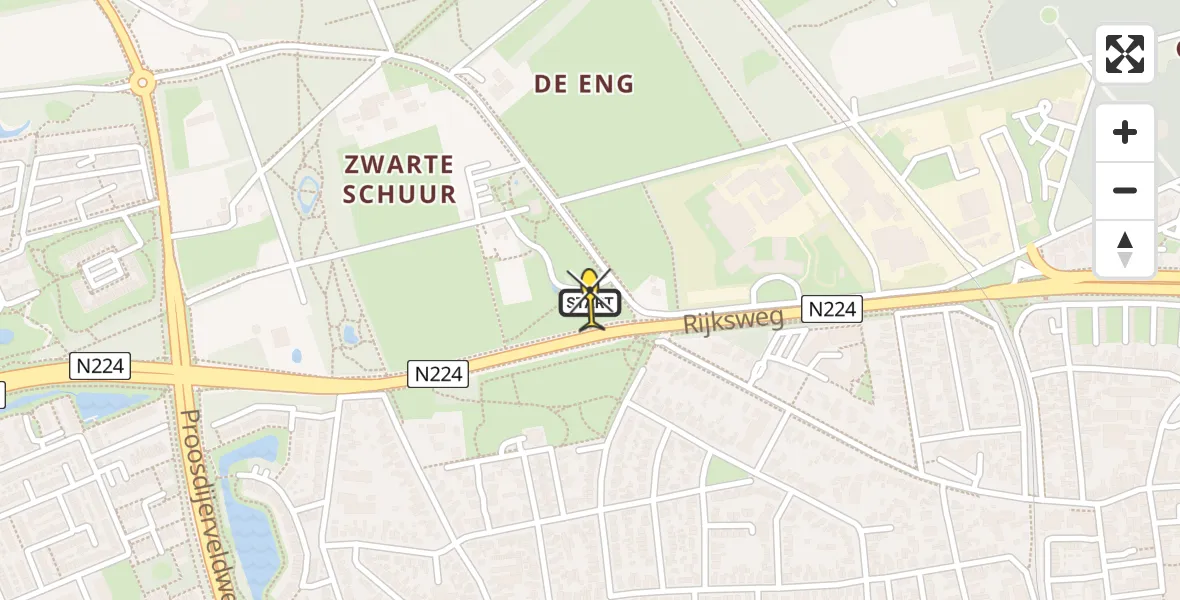 Routekaart van de vlucht: Lifeliner 3 naar Ede, Kernhemseweg