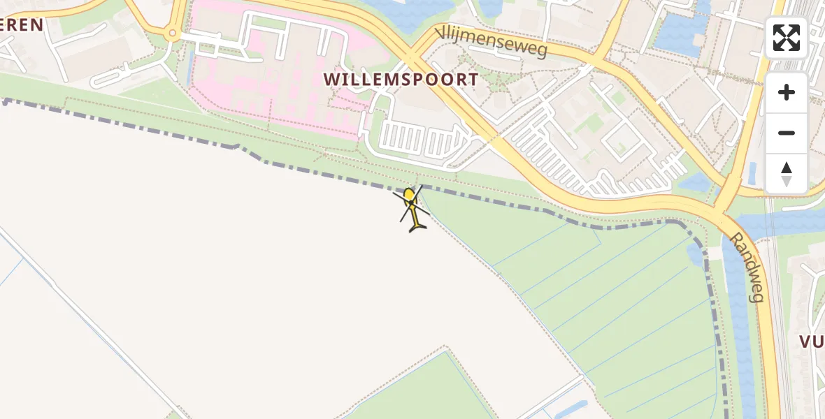 Routekaart van de vlucht: Lifeliner 3 naar Vught