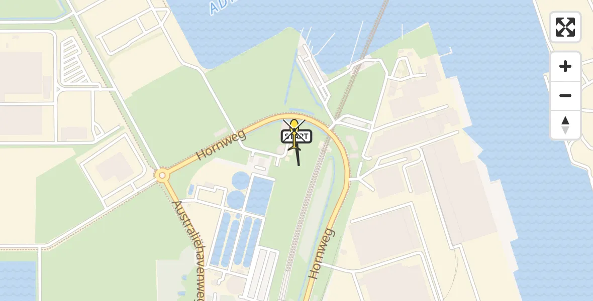 Vluchtroute Traumahelikopter van Amsterdam Heliport naar Amsterdam Heliport