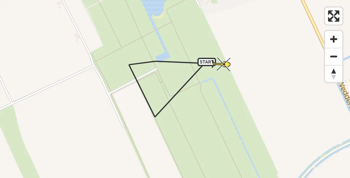 Routekaart van de vlucht: Politiehelikopter naar Oude Pekela, Bosrand