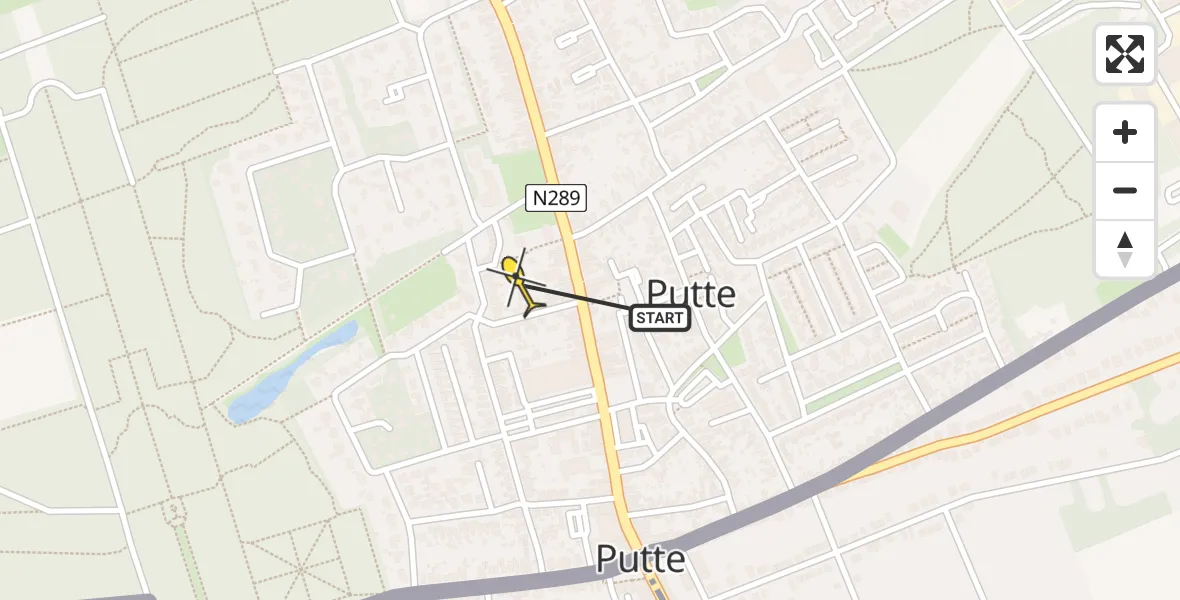 Routekaart van de vlucht: Lifeliner 2 naar Putte, Antwerpsestraat