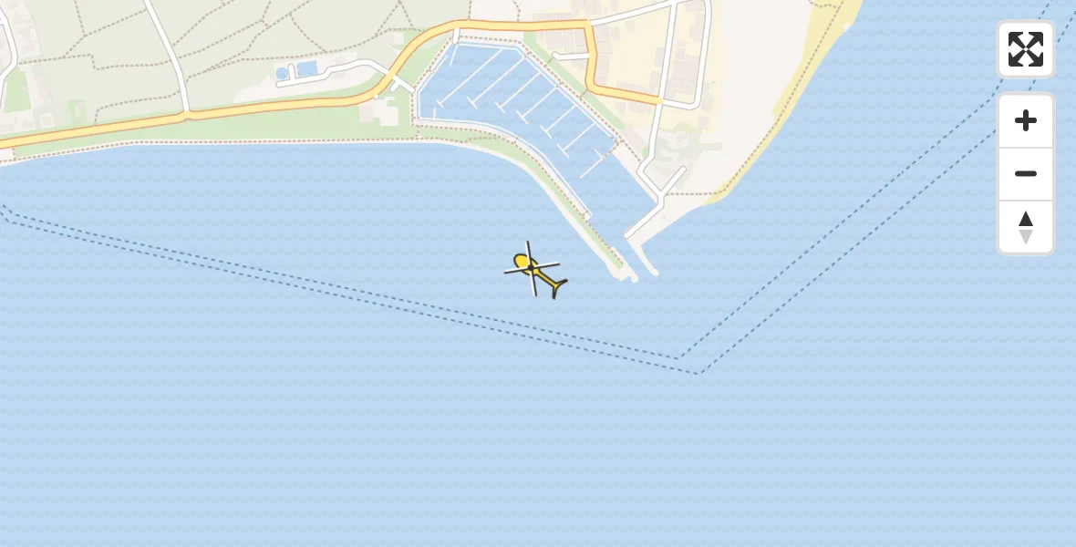 Routekaart van de vlucht: Lifeliner 4 naar Vlieland Heliport