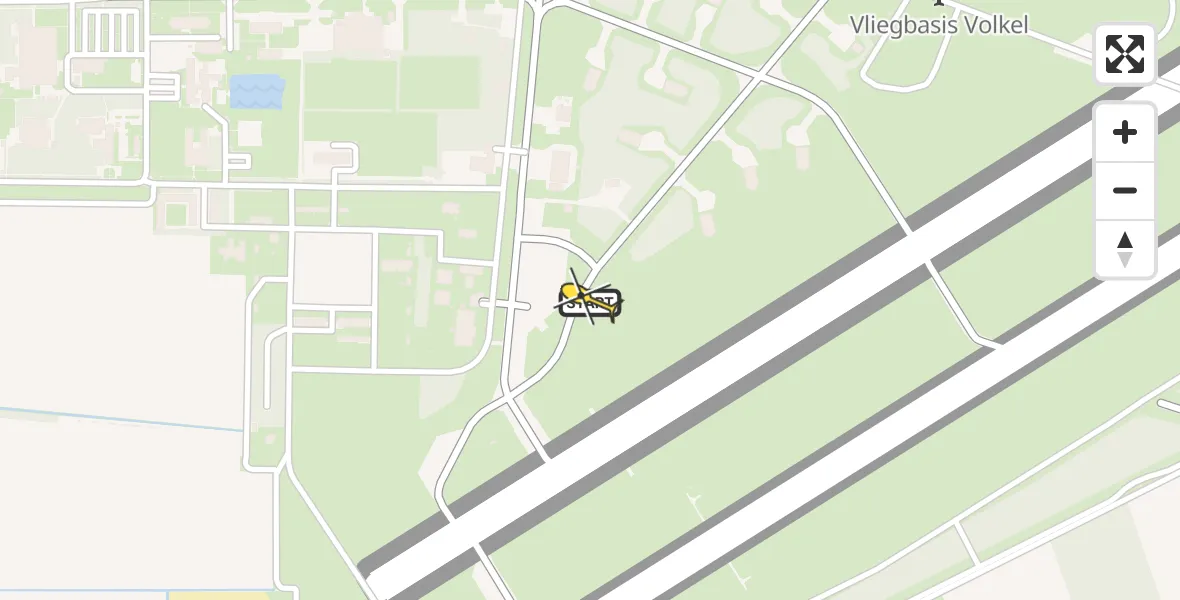 Vluchtroute Politiehelikopter van Vliegbasis Volkel naar Vliegbasis Volkel