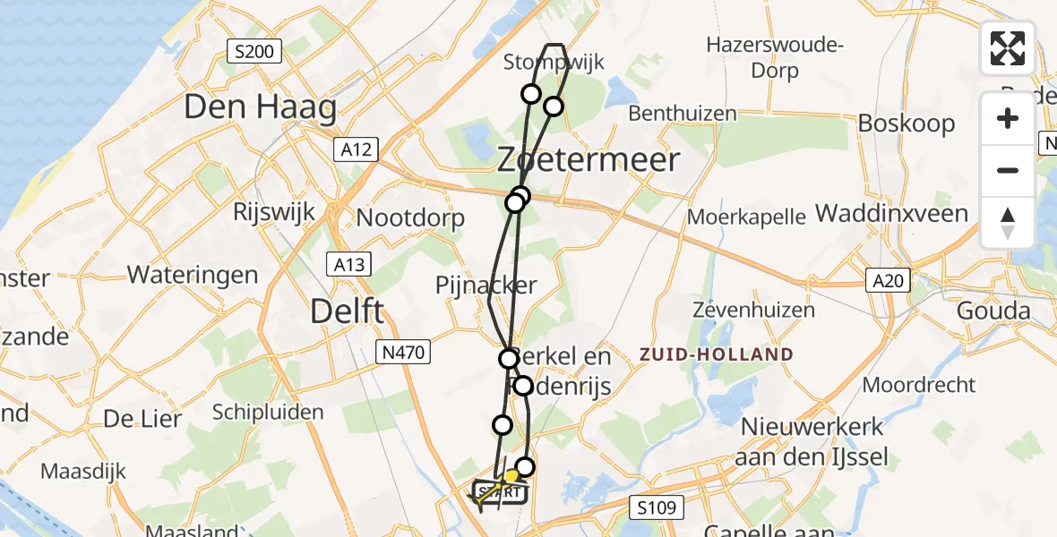 Routekaart van de vlucht: Lifeliner 2 naar Rotterdam The Hague Airport, Oude Bovendijk