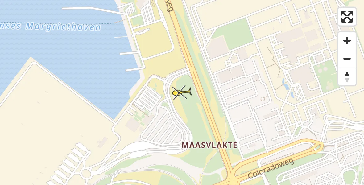 Routekaart van de vlucht: Lifeliner 2 naar Maasvlakte