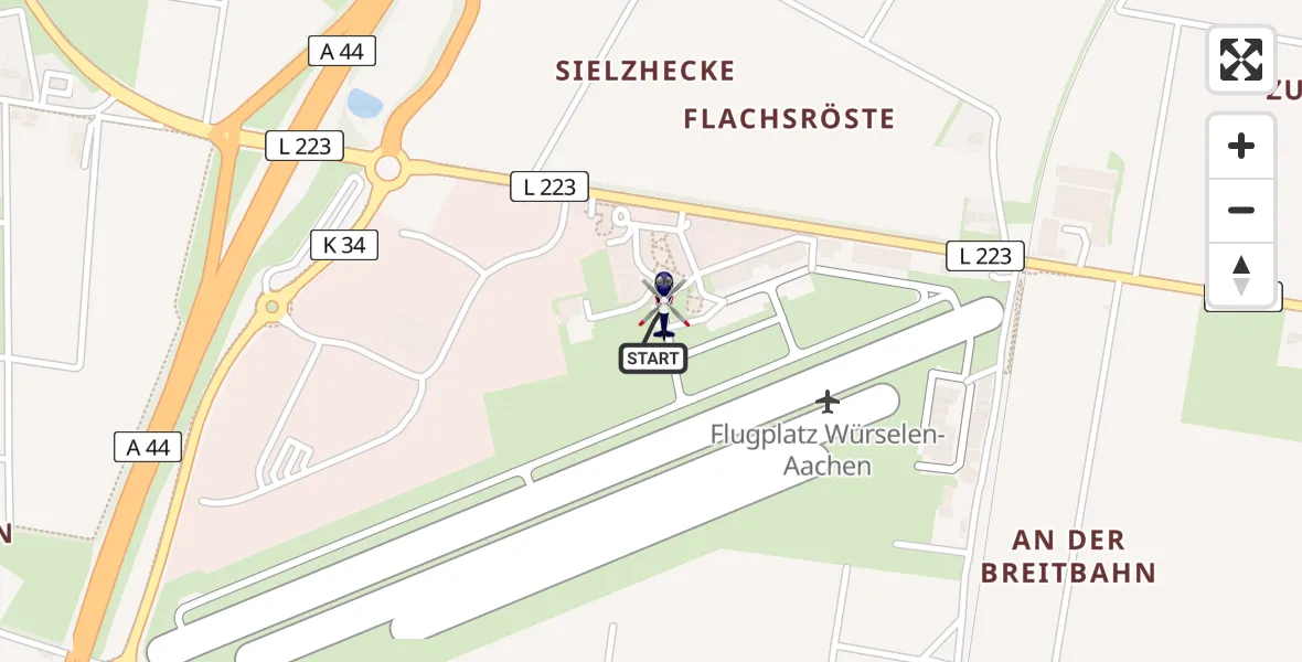 Vluchtroute Politiehelikopter Würselen - Würselen, 29 juli 2025, 09:34