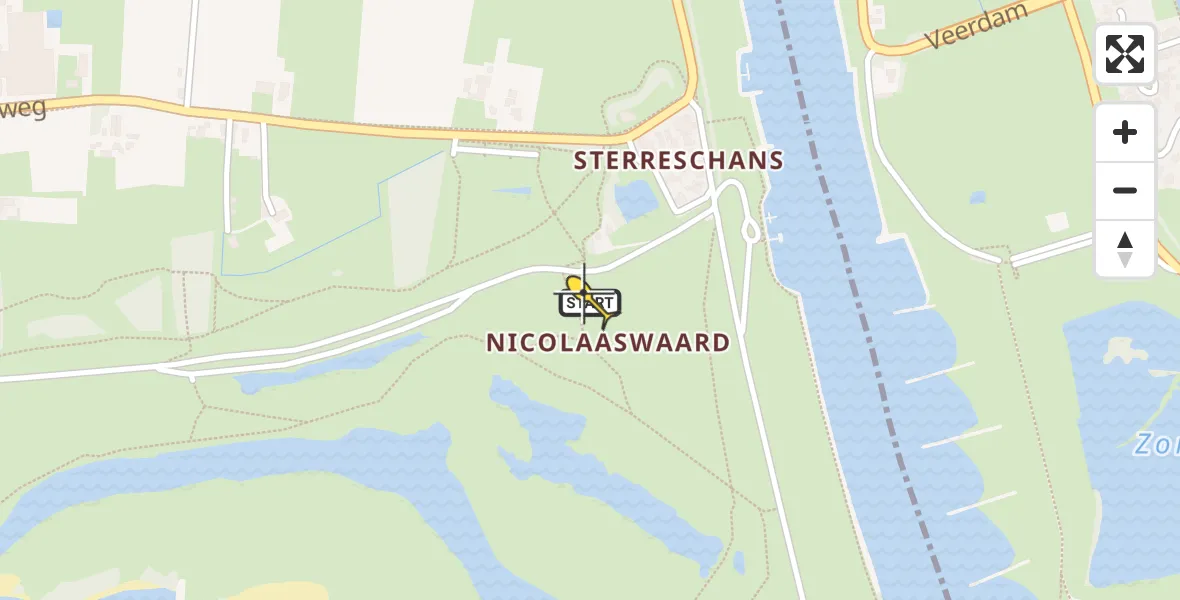 Routekaart van de vlucht: Lifeliner 3 naar Doornenburg, Nicolaaswaard