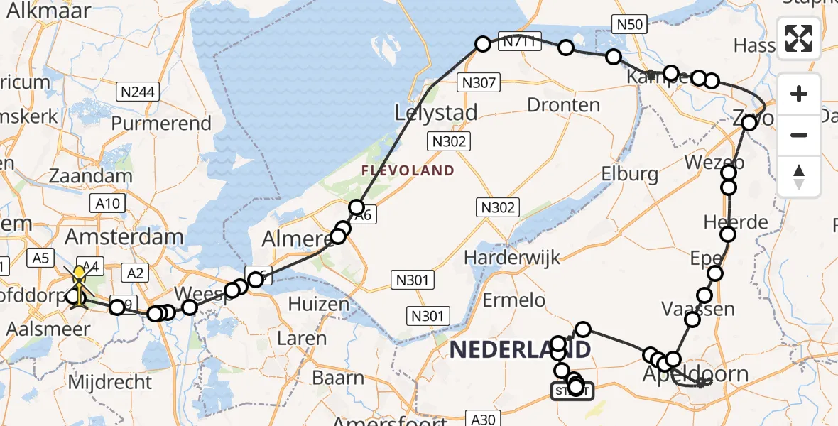 Routekaart van de vlucht: Politieheli naar Schiphol, Vossen
