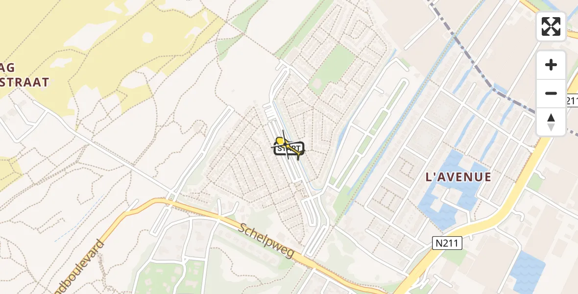 Routekaart van de vlucht: Lifeliner 2 naar Hoek van Holland, Wierstraat