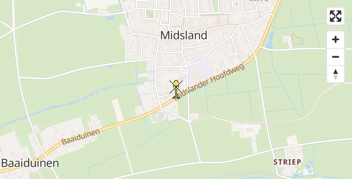 Routekaart van de vlucht: Ambulancehelikopter naar Midsland