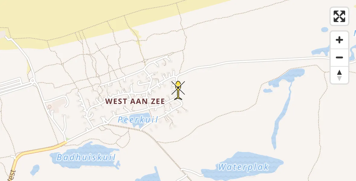 Routekaart van de vlucht: Ambulancehelikopter naar West-Terschelling