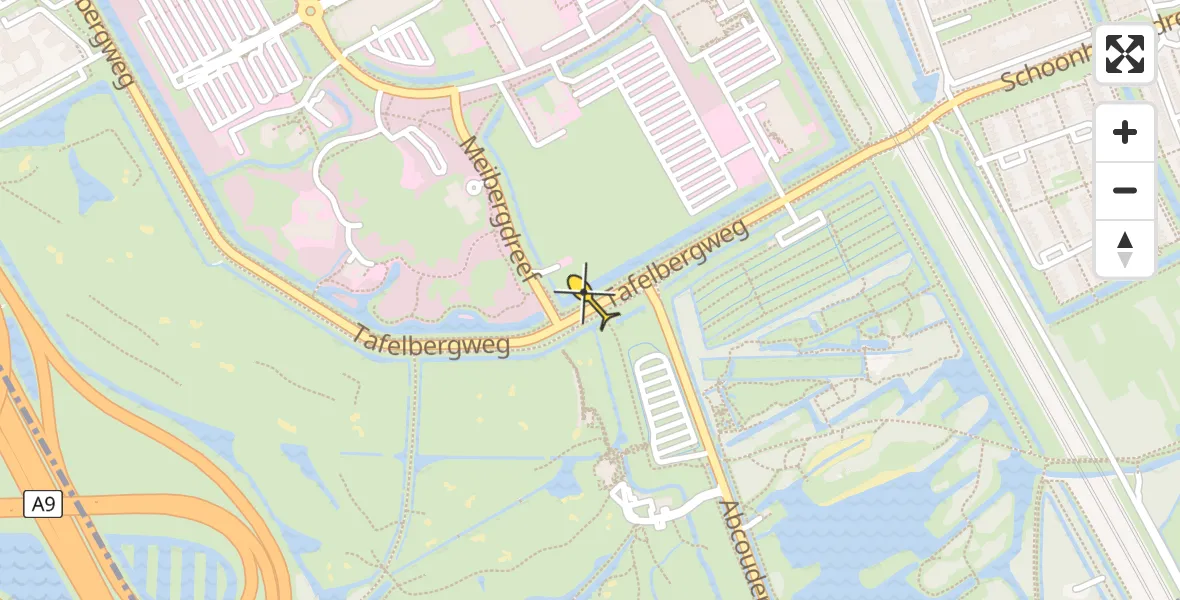 Routekaart van de vlucht: Lifeliner 1 naar Academisch Medisch Centrum (AMC)