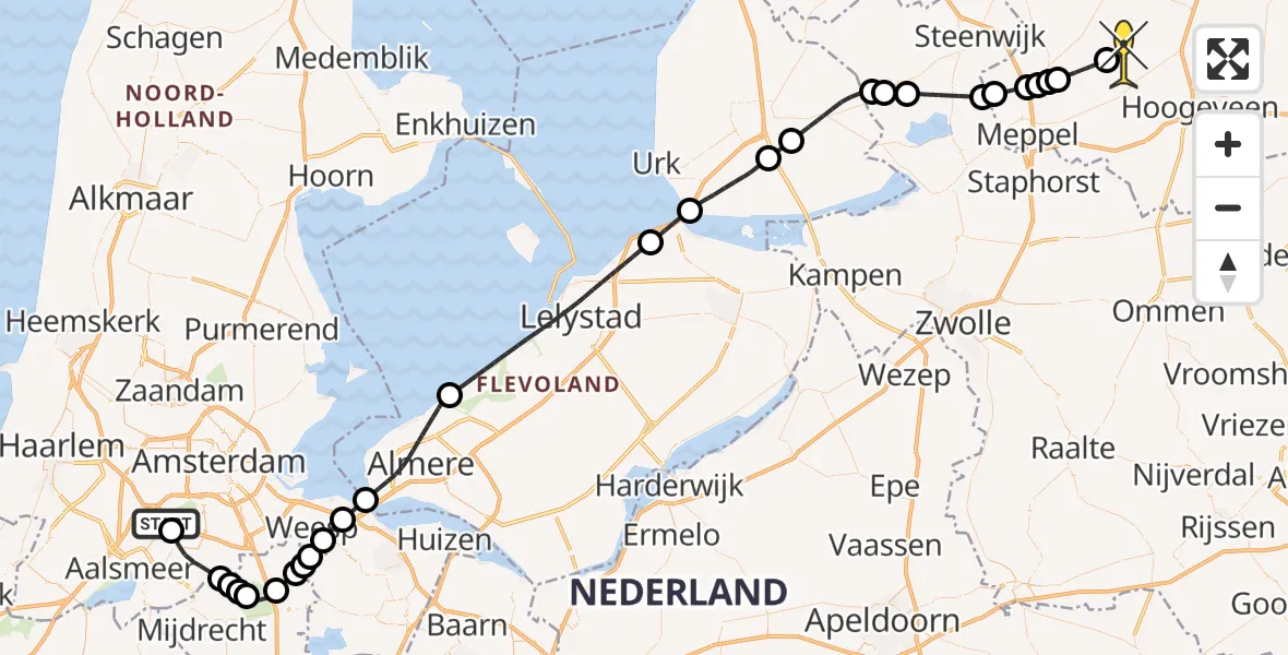 Routekaart van de vlucht: Politiehelikopter naar Ruinen, Eerste Volendammerbrug
