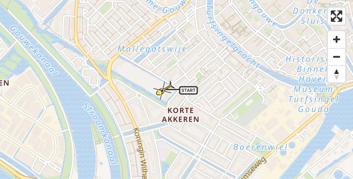 Routekaart van de vlucht: Lifeliner 1 naar Gouda, Gerard Leeustraat