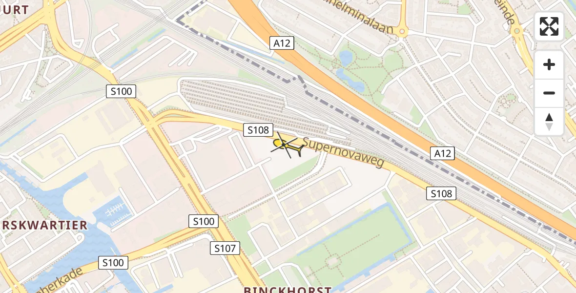 Routekaart van de vlucht: Lifeliner 2 naar Den Haag