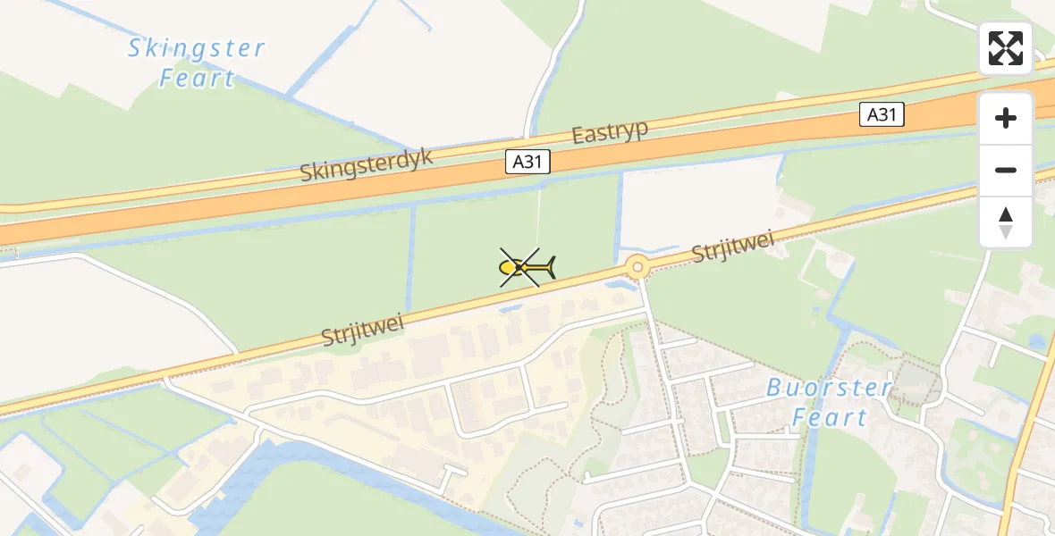 Routekaart van de vlucht: Lifeliner 4 naar Dronryp