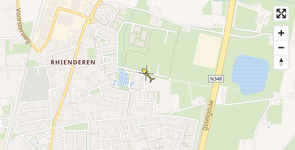 Routekaart van de vlucht: Lifeliner 3 naar Brummen