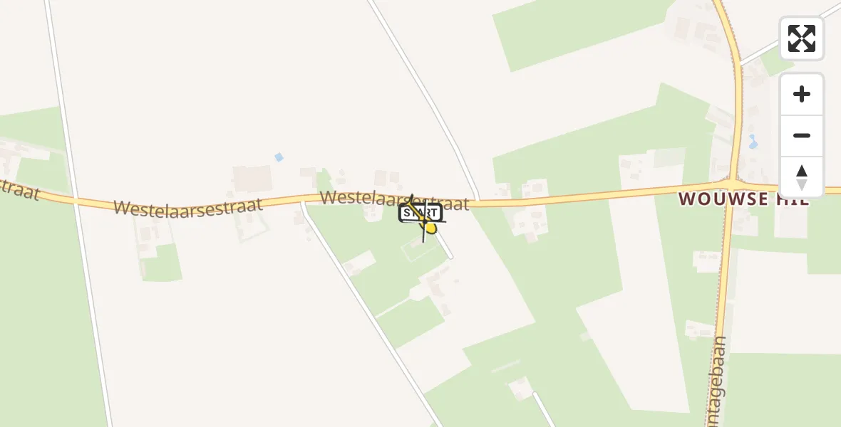 Routekaart van de vlucht: Lifeliner 2 naar Wouwse Plantage, Westelaarsestraat
