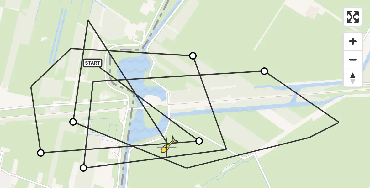 Routekaart van de vlucht: Politieheli naar Acquoy, Kooise Pad