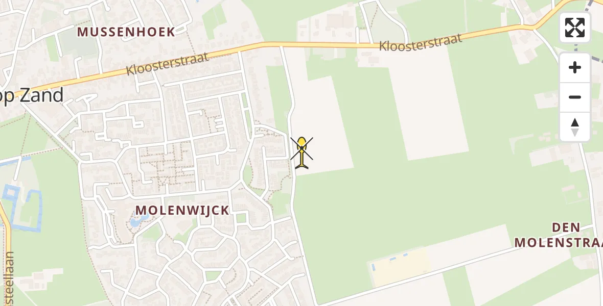 Routekaart van de vlucht: Lifeliner 3 naar Loon op Zand