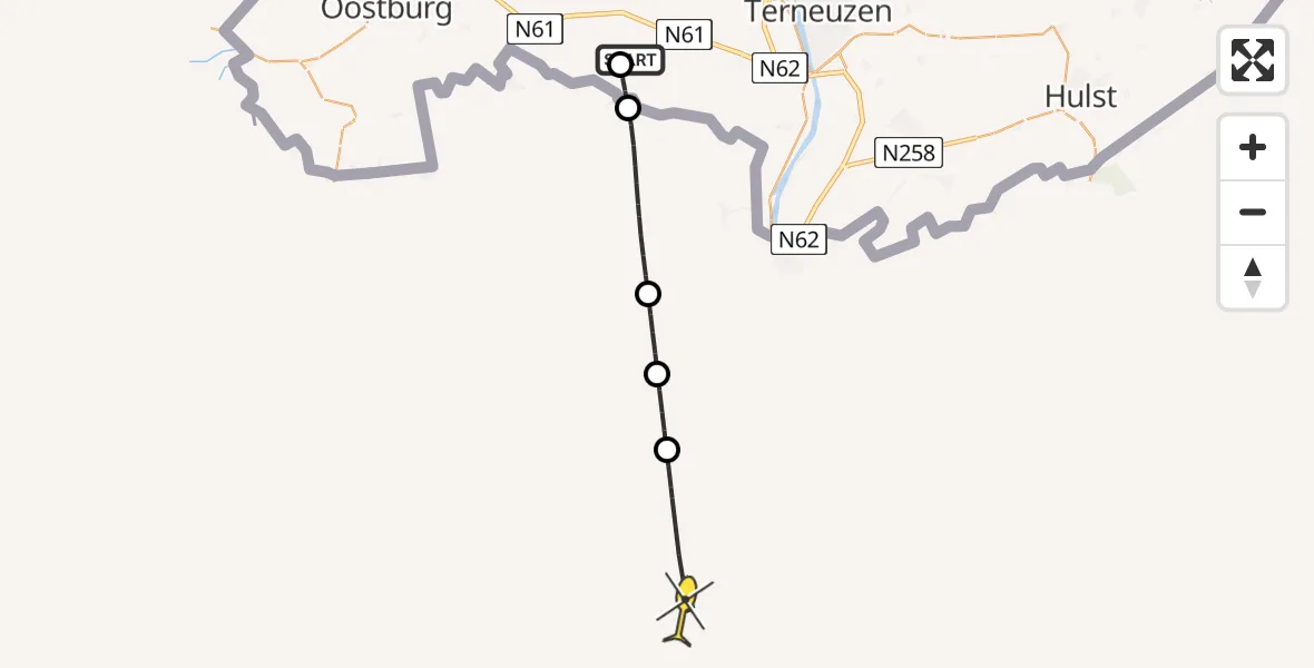 Routekaart van de vlucht: Lifeliner 2 naar Patiëntieweg