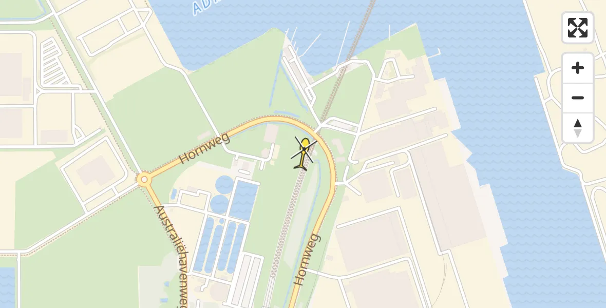 Routekaart van de vlucht: Lifeliner 1 naar Amsterdam Heliport