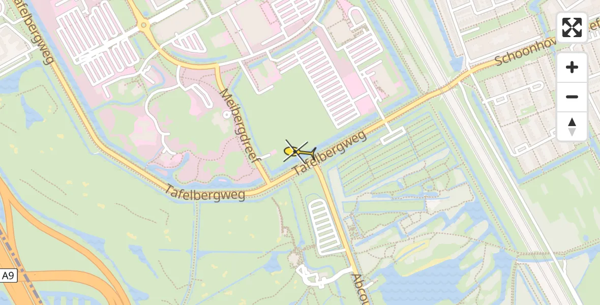 Routekaart van de vlucht: Lifeliner 3 naar Academisch Medisch Centrum (AMC)