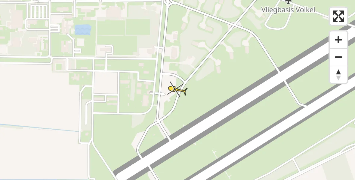 Routekaart van de vlucht: Politieheli naar Vliegbasis Volkel