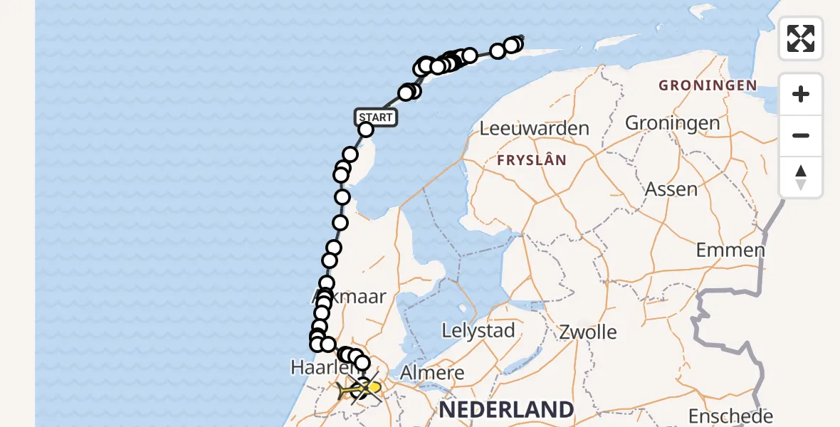 Routekaart van de vlucht: Politiehelikopter naar Schiphol, Loevesteinse Randweg