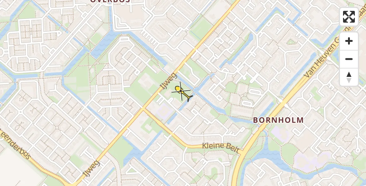 Routekaart van de vlucht: Lifeliner 1 naar Hoofddorp