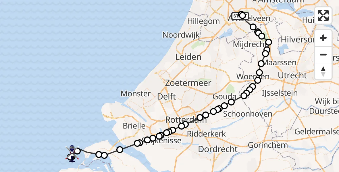 Vluchtroute Politiehelikopter Schiphol - , 01 augustus 2025, 15:43