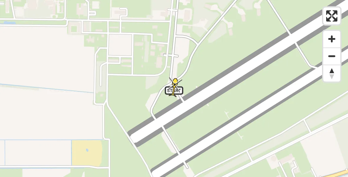 Vluchtroute Politiehelikopter van Vliegbasis Volkel naar Vliegbasis Volkel