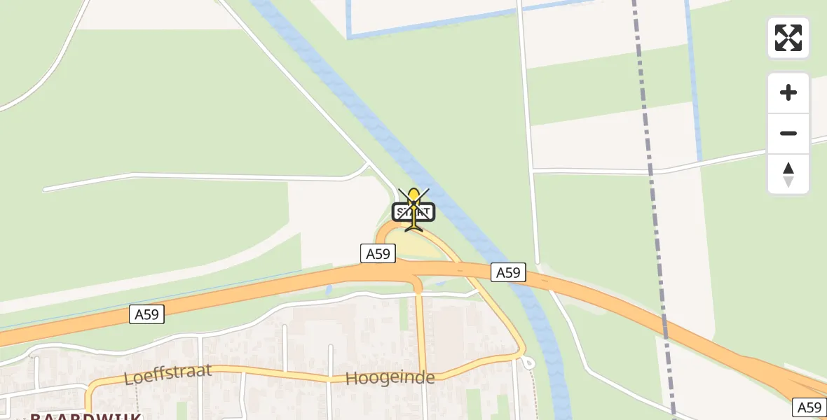 Routekaart van de vlucht: Lifeliner 3 naar Waalwijk, Valkenvoortweg