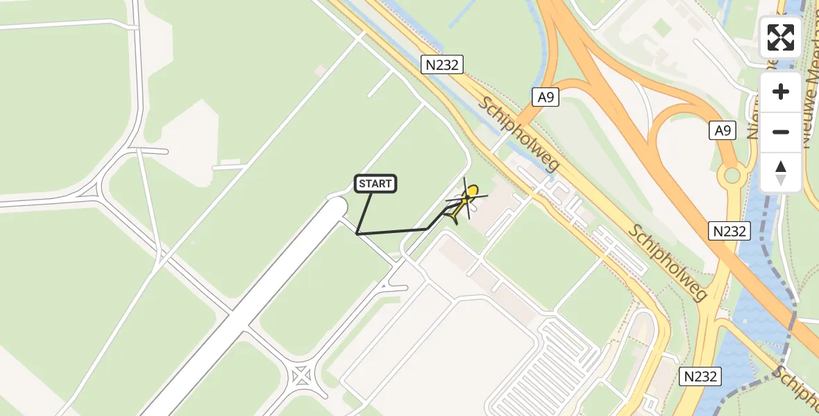 Vluchtroute Politiehelikopter van Schiphol naar Schiphol
